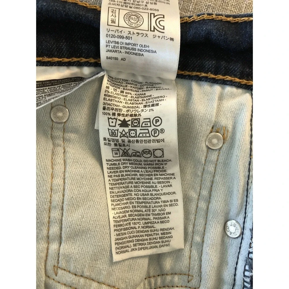 Levis 505 Jeans Men 36x31 Blue Dark Wash Regular Fit Tag 36x32